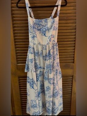 Blue & White Toile Tiered Sundress